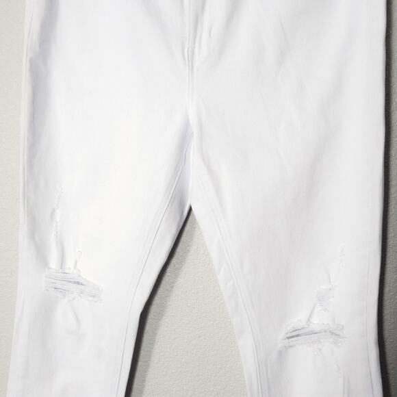 Vervet Women’s Jeans Clean Girl Minimalist White Distressed Crop Raw Hem Size 32 - Picture 5 of 10